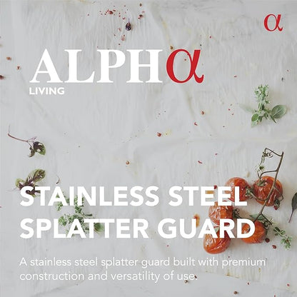 ALPHA LIVING 2 Pack Splatter Guard for Frying Pan & Food Strainer and Universal Cookware 13" - Stops Hot Oil Splash - RED Handle - Splatter Screen for Cooking - Alpha Living - Image 2
