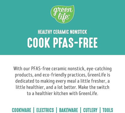 GreenLife 2.5QT Nonstick Saucepan with Glass Lid, Soft Grip, PFAS-Free Ceramic, Multipurpose Chef Pan, Milk & Sauce Cooking Pot, Dishwasher & Oven Safe to 350˚F, Stay-Cool Handle, Turquoise - Image 8