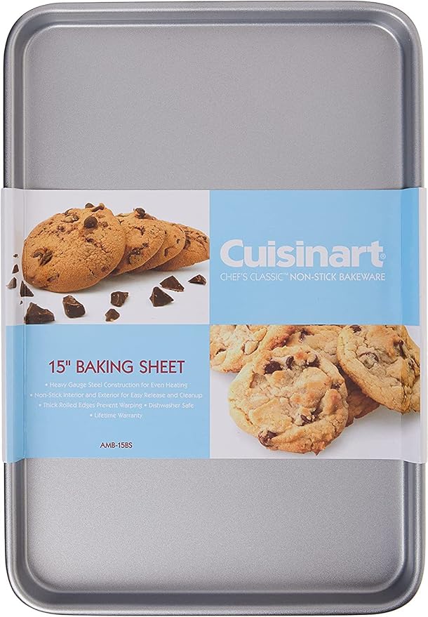 Cuisinart AMB-15BS 15-Inch Chef's Classic Nonstick Bakeware Baking Sheet, Silver - Image 6