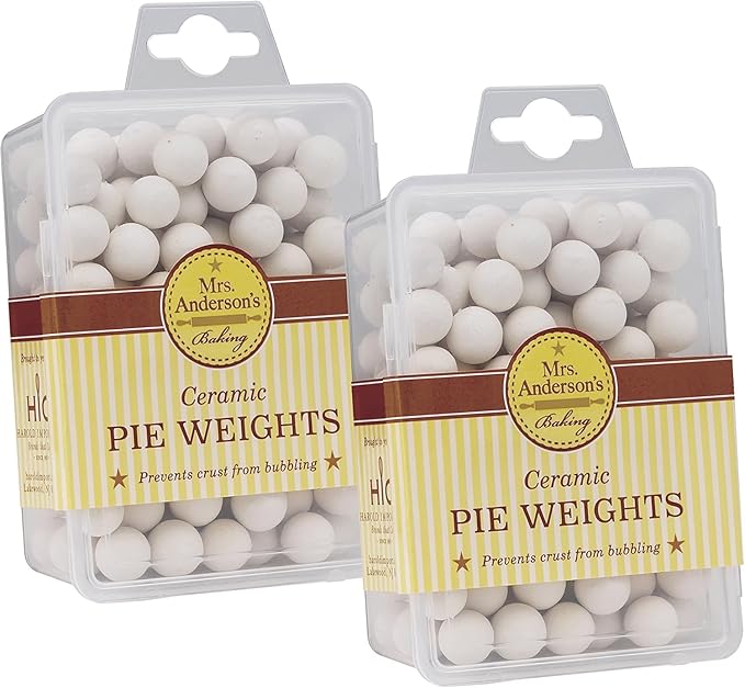 Mrs. Anderson's Baking Ceramic Pie Crust Weights, 270 Count, Natural Stoneware, For Blind Baking Pie Crusts And Tart Shells With Even Baking Results by MrsAndersonsBaking