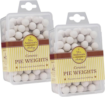 Mrs. Anderson's Baking Ceramic Pie Crust Weights, 270 Count, Natural Stoneware, For Blind Baking Pie Crusts And Tart Shells With Even Baking Results by MrsAndersonsBaking