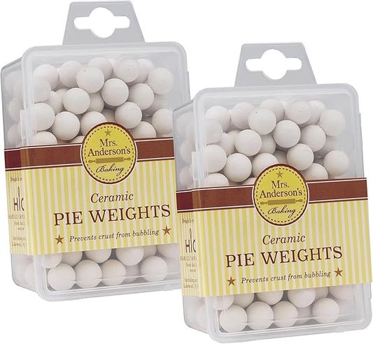 Mrs. Anderson's Baking Ceramic Pie Crust Weights, 270 Count, Natural Stoneware, For Blind Baking Pie Crusts And Tart Shells With Even Baking Results by MrsAndersonsBaking