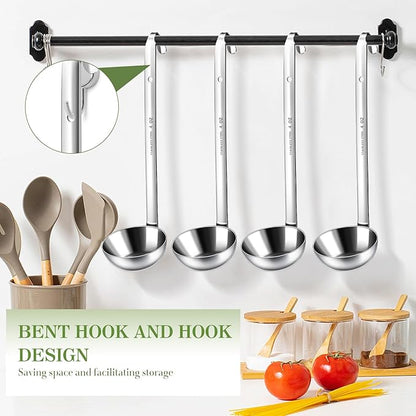 8 PCS Stainless Steel Ladle Soup Handle Ladle with Pouring Rim for Kitchen Cooking Soup Sauce (4 oz) - Image 5