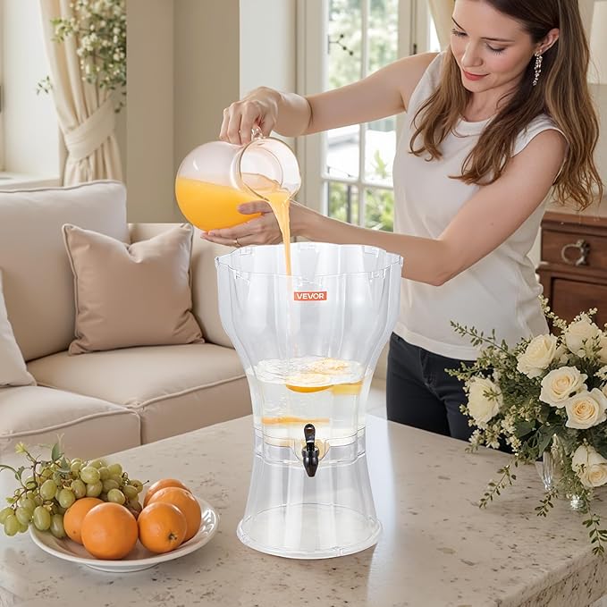 VEVOR Beverage Dispenser, 3.4 Gallon Drink Dispenser for Parties, Plastic Juice Dispensers with No-Drip Spigot, Iced Tea Lemonade Juice Water Dispensers, for Restaurants, Hotels, Parties - Image 8