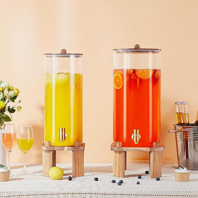 3 Gallon Extra Large Drink Dispenser for Parties,Glass Beverage Dispenser with Stand,Water Drink Dispenser with Airtight Valve,Lemonade Dispenser for Fridge,Water, Juice,Cocktails,Ice Tea & Sun Tea - Image 7