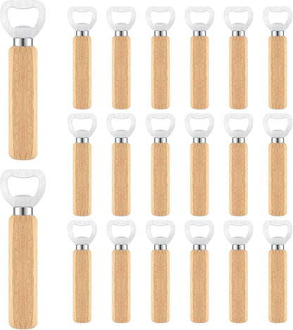 20 Pcs Wooden Bottle Opener Bulk Wooden Beer Opener Engravable DIY Bottle Opener for Gift Wedding Party Restaurant (20 Pcs) by Yugada