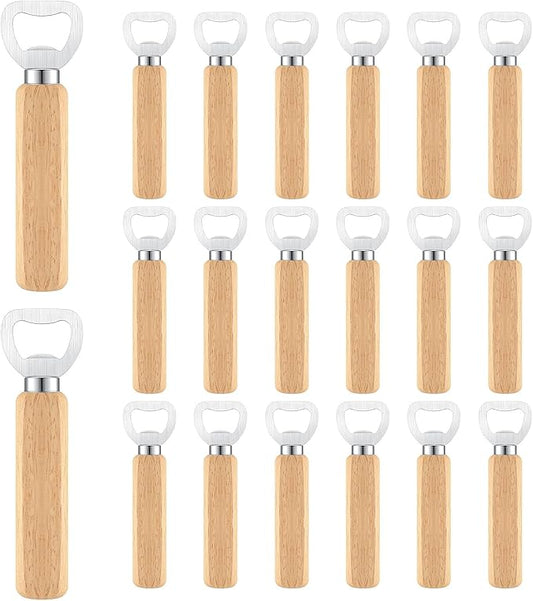 20 Pcs Wooden Bottle Opener Bulk Wooden Beer Opener Engravable DIY Bottle Opener for Gift Wedding Party Restaurant (20 Pcs) by Yugada