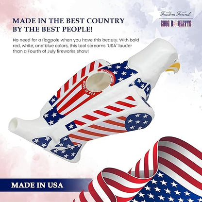 Freedom Funnel – Patriotic Eagle Beer Funnel with American Flag Design – 60oz Capacity and Smooth, Fast Pour – Made in USA – Durable, Washable Plastic – Patriotic Party Starter - Image 6