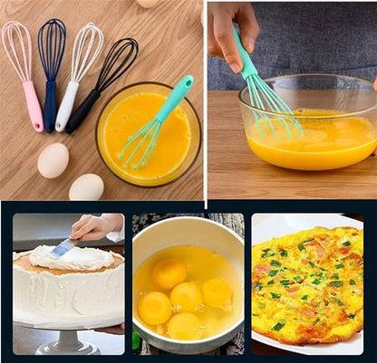 Silicone Whisk 5 Pcs Colorful Kitchen Mini Silicone Whisks,Whisk Set Egg Beater for Blending Whisking Beating Stirring Cooking Baking - Image 3
