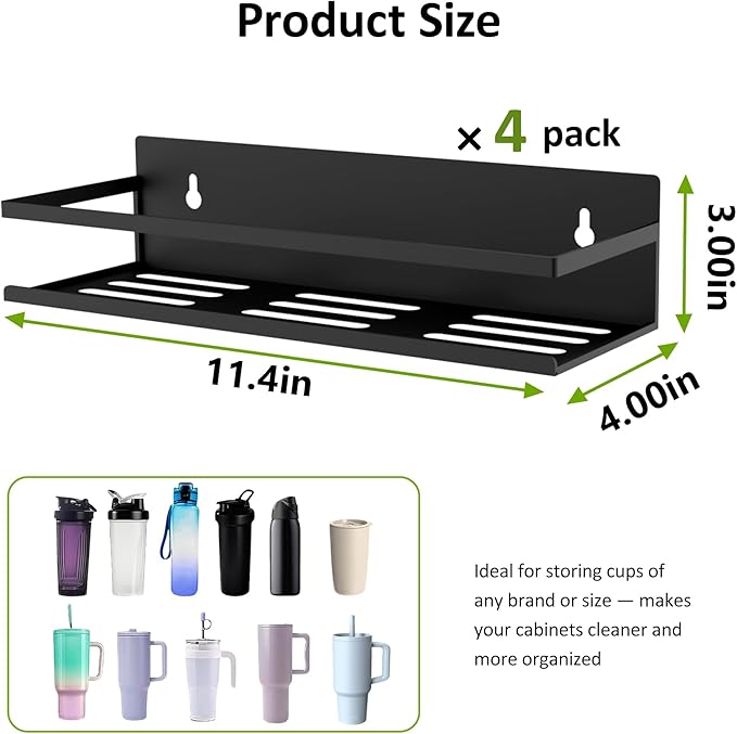 SMRCAD 4 Pack Magnetic Water Bottle Holder for Refrigerator,Stanley Cups Storage Holder Tumbler Organizer Fits 20/30/40 oz for Any Metal Surface No Drilling Needed - Image 4