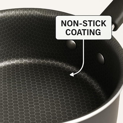 1-Quart Non-Stick Sauce Pan with Stay-Cool Handle – Durable Steel Construction, Even Heat Distribution, Easy-Clean Coating, Gray Finish