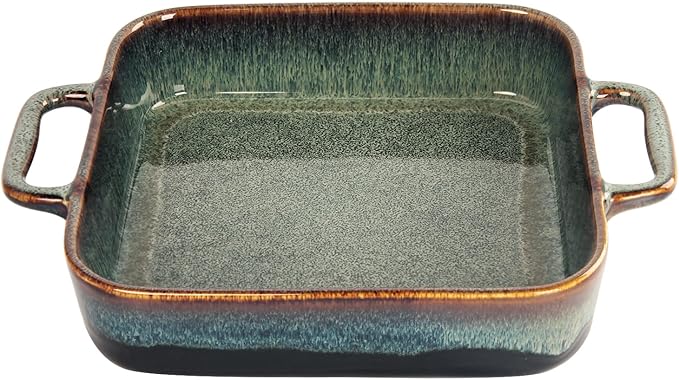 10" x 10" Porcelain Square Casserole Dishes - Baking Dish for Oven, 2.7 QT Ceramic Lasagna Pans, Oven Safe Bakeware for Kitchen Cooking, Cake, Banquet and Dinner