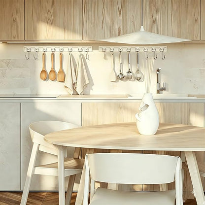 Cociat 2PCS Utensil Racks with 8 Hooks 17 Inch White Kitchen Utensil Holders Hanging Utensil Rack Multifunctional (17 inch White) - Image 5
