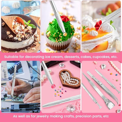 4 PCS Sprinkles Tools for Cake Decorating,Sprinkle Pen Pearl Grabber with 4 Claws,Cake Tweezers Pearl Sprinkle Spoon with Shovel Head,for Cookie Cupcake Decorating Supplies - Image 6