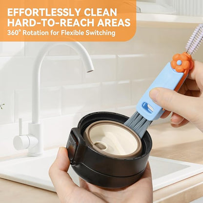 3 in 1 Cup Lid Gap Cleaning Brush Set, Multifunctional Bottle Clean-ing Brush, Cup Lid Gap Cleaner, Home Kitchen Crevice Cleaning Brush Tools (Blue) - Image 2
