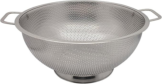 Fox Run Large Stainless Steel Colander, 5 Quart Pasta Strainer With Handles, 11” x 13.5” x 5” by foxrunbrands