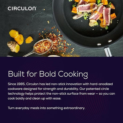 Circulon Symmetry Hard Anodized Nonstick Induction Frying Pan Twin Pack, 10-Inch and 12-Inch, Pan Sets for Cooking Nonstick, Black - Image 11