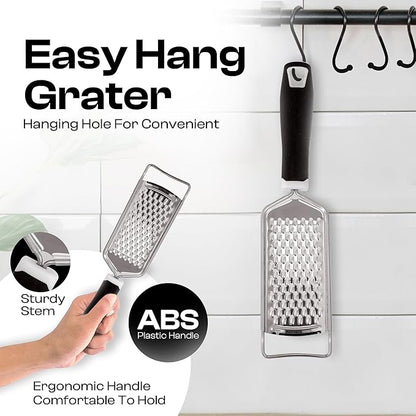 Handheld Cheese Grater & Cheese Shredder – Stainless Steel, Rust-Proof, Non-Slip Handle, Durable Flat Grater for Parmesan, Chocolate, Spices, Vegetables & More – Multi-Purpose & Easy to Clean. - Image 8