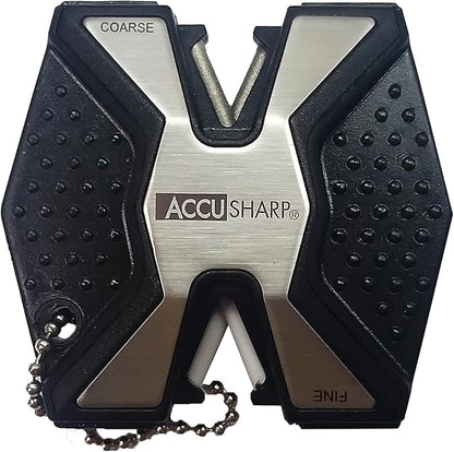 AccuSharp Diamond Pro 2-Step Knife Sharpener, Restores, Hones & Sharpens Blade’s Edge, 2-Step Coarse & Fine Rods for Kitchen Knives & All Types of Blades, Compact & Portable Knife Keychain Tool, Black by AccuSharpKnifeSharpeners