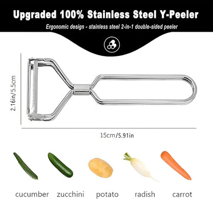 Best Vegetable Carrot Potato Peelers for Kitchen, Just Like Mom's old steel Fruits Peeler (Double Blade) - Image 2