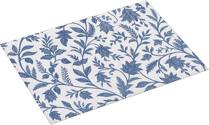 Blue Floral Print Dish Drying Mats for Kitchen Counter, Large 18"x24" Dish Mats for Drying Dishes, Microfiber Absorbent Dish Drying Pad Rack Mat Kitchen Decor Reusable Washable