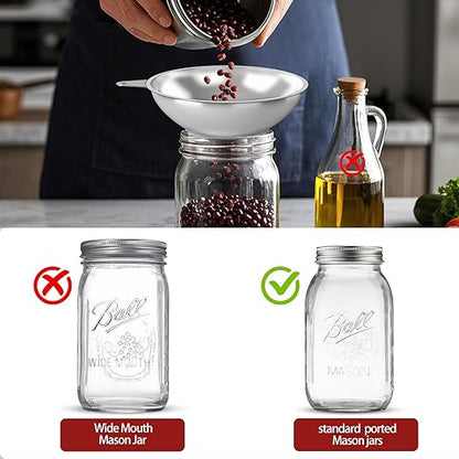 Standard Mason Jar Funnel with Strainer,Large Metal Funnel for transferring Milk, Juice, Oils, flavorings - Image 6
