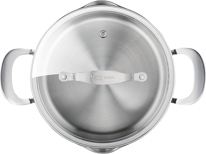 Jamie Oliver by T-fal Cook Smart 10-Piece Cookware Set, Uncoated Stainless Steel, Robust, Fast Heating, Even Cooking, Riveted Handle, Induction safe, Oven and dishwasher safe - Image 2