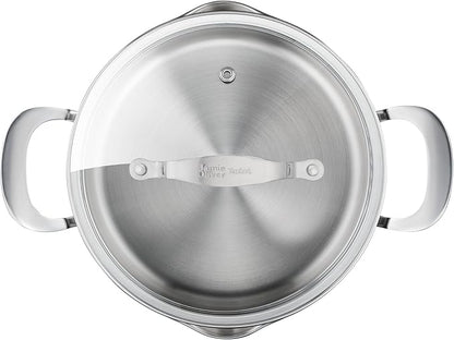 Jamie Oliver by T-fal Cook Smart 10-Piece Cookware Set, Uncoated Stainless Steel, Robust, Fast Heating, Even Cooking, Riveted Handle, Induction safe, Oven and dishwasher safe - Image 2