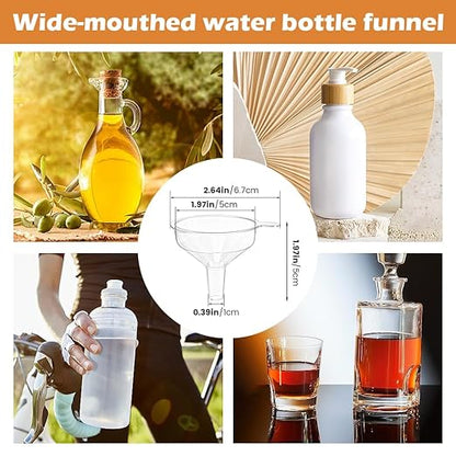 Mini Funnel Kit, 12-Piece Set: 8 Small Funnels (2 Sizes) + 4 Mini Droppers, Food-Grade PP Funnels for Filling Small Bottles, Oils, Spices and Perfume