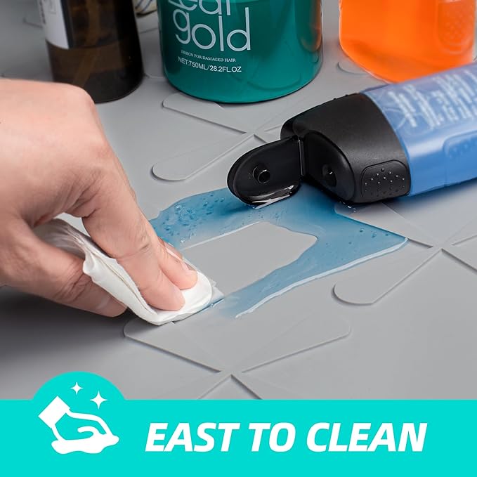 SIKADEER 22" x 22" Under Sink Mat Waterproof, Silicone Mat Kitchen Drawer Shelf and Cabinet Liner, Sink Protector for Kitchen Organizers and Storage, Boot Tray Pet Food Mats - Image 6
