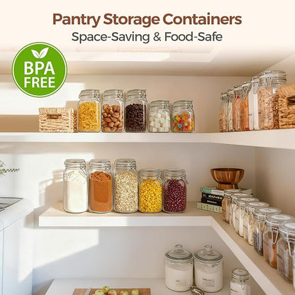 ComSaf 3-Pack Square Glass Coffee Canisters for 1lb Bean Bags, 34oz Airtight Jars with Clamp Lids for Tea, Sugar & Flour, Space-Saving Pantry Organization for Small Apartments & Coffee Station - Image 8