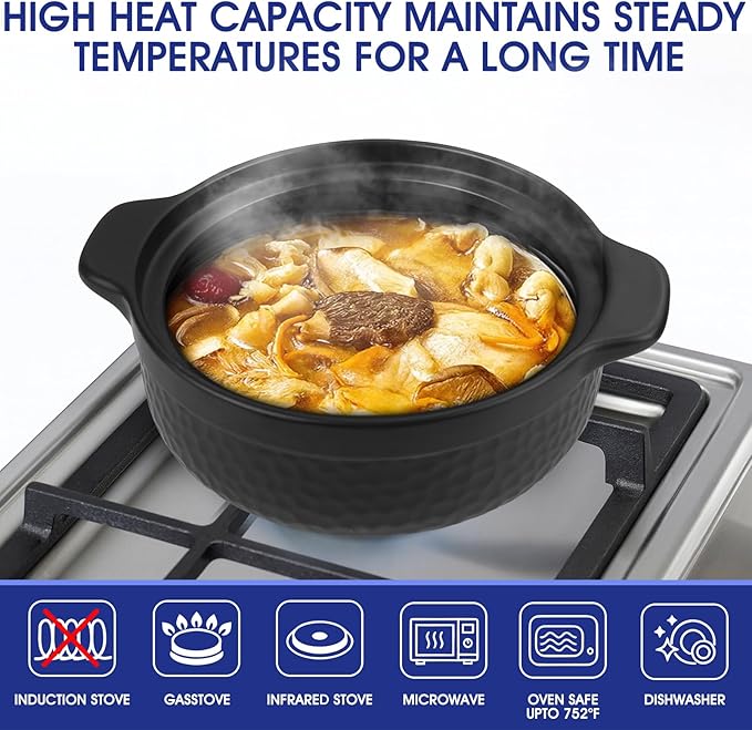Heavy Duty Claypot - Replaces both a dutch oven and stock pot (2.2 Quart)