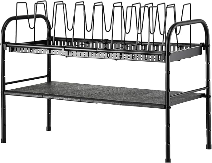 HULISEN Pots and Pans Organizer Under Cabinet, Expandable 2-Tier Pots and Pans Lid Storage Rack Holder with 10 Dividers, Adjustable Height Under Sink Organizer, Maximize Kitchen Storage Space - Image 7
