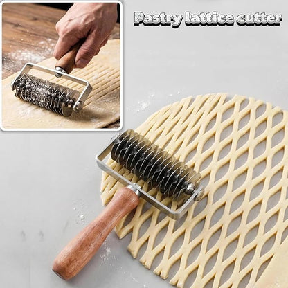 Pastry Lattice Roller Cutter - Stainless Steel Dough Lattice for Pie Pizza Bread beef wellington Pastry Crust Roller Cutter - Image 2