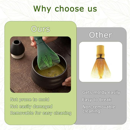 Matcha Whisk, Reusable Resin Matcha Whisk Easy to Clean Stirring Tool for Japanese Matcha Green Tea Ceremony (Green)