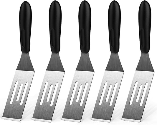 Small Spatula 5 Pieces, Metal Spatulas for Kitchen Use, Stainless Steel Mini Serving Spatula for Flipping and Cooking, Ideal for Brownies, Tiramisu, Cookie, Lasagna or Pancakes, etc