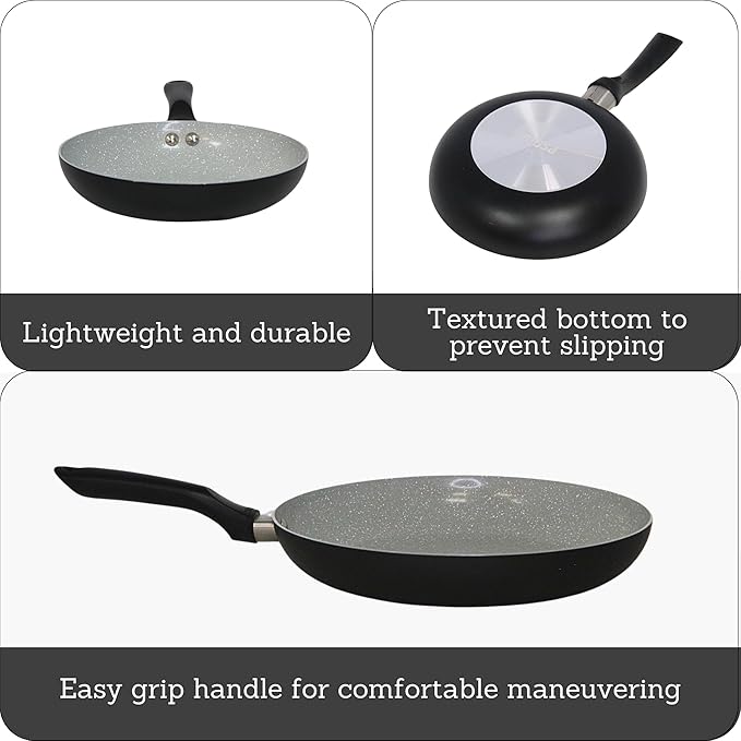 IMUSA 9.5" Premier Ceramic Nonstick Fry Pan with Cool Touch Handle, Matte Black - Image 2
