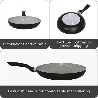 IMUSA 9.5" Premier Ceramic Nonstick Fry Pan with Cool Touch Handle, Matte Black - Image 2