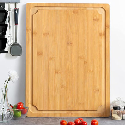 3XLarge Cutting Board, 24" Bamboo Cutting Boards for Kitchen with Juice Groove and Handles Kitchen Chopping Board for Meat Cheese board Heavy Duty Serving Tray, 3XL, Empune - Image 7