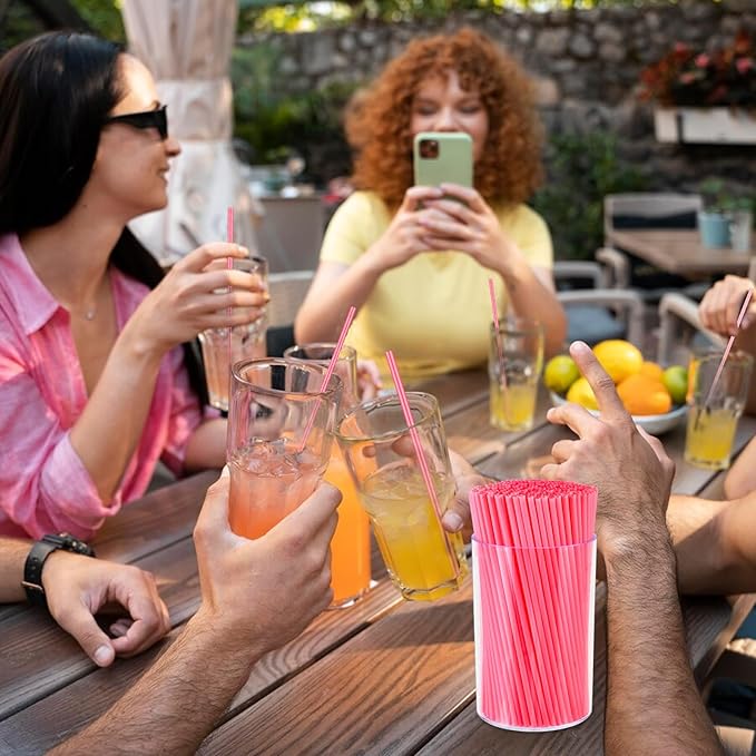 500 Pcs Neon Pink Coffee Stir Sticks Set Acrylic Stir Stick Holder Coffee Stirrers Holder Cocktail Straws Bar Straws Drink Stirrers for Coffee Bar Cocktail Tea Juice Party Supplies Restaurant Decor - Image 6