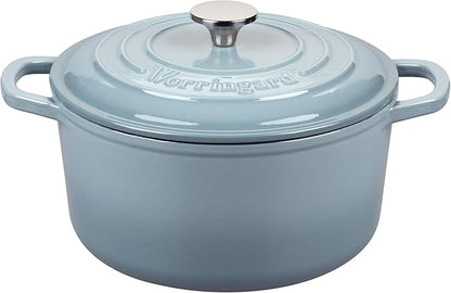 VORRINGARD Enameled Cast Iron Dutch Oven Pot with Lid, for Sourdough Bread Baking, Round Dutch Ovens, 6 Quart, Sea Salt by Unknown