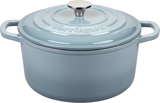 VORRINGARD Enameled Cast Iron Dutch Oven Pot with Lid, for Sourdough Bread Baking, Round Dutch Ovens, 6 Quart, Sea Salt by Unknown