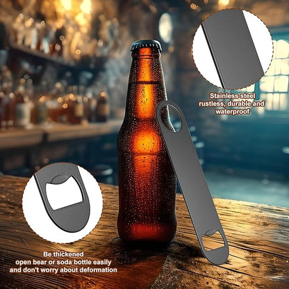 20 Pack Flat Bottle Opener, 7 Inch Stainless Steel Black Speed Opener Bulk for Bar, Kitchen, Restaurant, Party Supplies - Image 3
