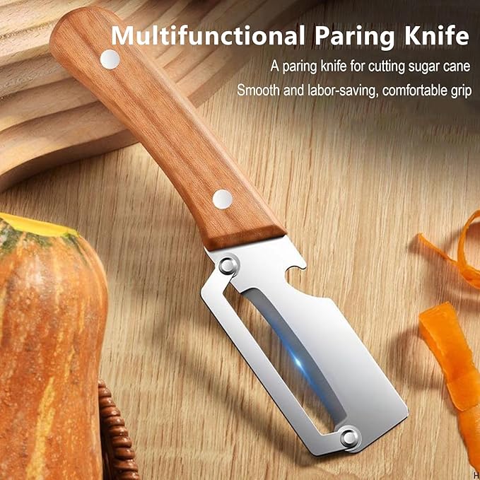2026 New 2 Pack Multifunctional Vegetable Peeler, 2-in-1 Peelers For Kitchen with Bottle Opener, Sharp Stainless Steel Swivel Blade, Wooden Handle, For Vegetables or Fruits that Need to Be Peeled - Image 6