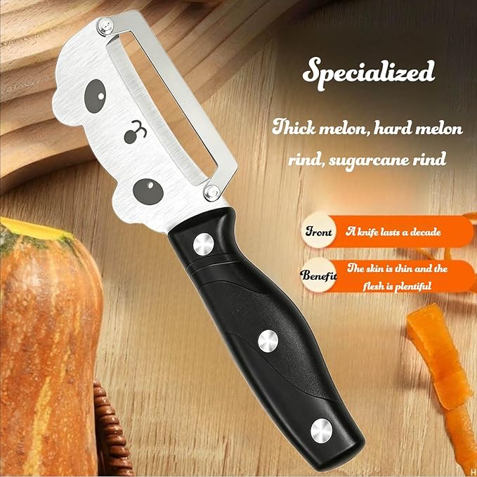 Multifunctional Vegetable Peeler, Stainless Steel Curved Blade Peeler with Ergonomic Handle for Potato, Pumpkin, Melon, Fruit, Kitchen Gadget - Image 6