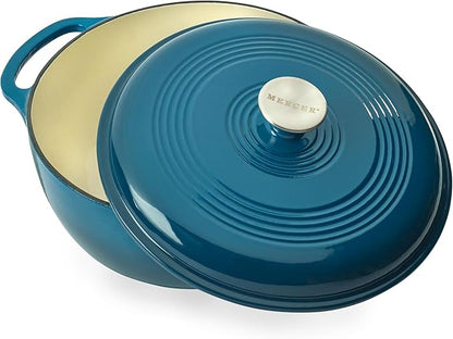 Mercer Culinary Enameled Cast Iron Round Dutch Oven, 6 qt., Turquoise - Image 4