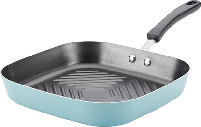 Farberware Cookstart DiamondMax Nonstick Square Deep Grill Pan/Griddle, Dishwasher Safe, 11 Inch - Aqua by Farberware