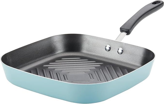 Farberware Cookstart DiamondMax Nonstick Square Deep Grill Pan/Griddle, Dishwasher Safe, 11 Inch - Aqua by Farberware