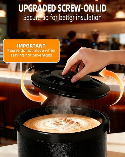 Insulated Beverage Dispenser 3 Gallon,Hot&Cold Drink Dispenser with Spigot,LCD Thermometer,Stainless Steel Triple-Layer Insulation,for Tea Coffee Milk Juice,Party Buffet(Black, 1 Pack) - Image 7