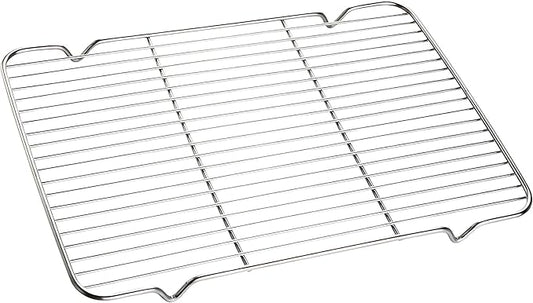 Oven Roasting Rack 11 x 15.4 inch Rectangle Baking Cooling Steaming Grilling Rack with 4 Legs Stainless Steel Rack,Perfect To Cool and Bake(11"X15.4",39X28cm)